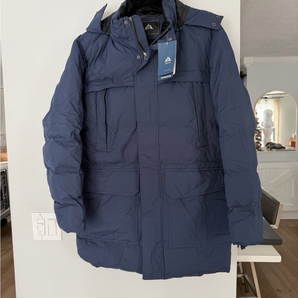 Men's Dark Blue Puffer Jacket
